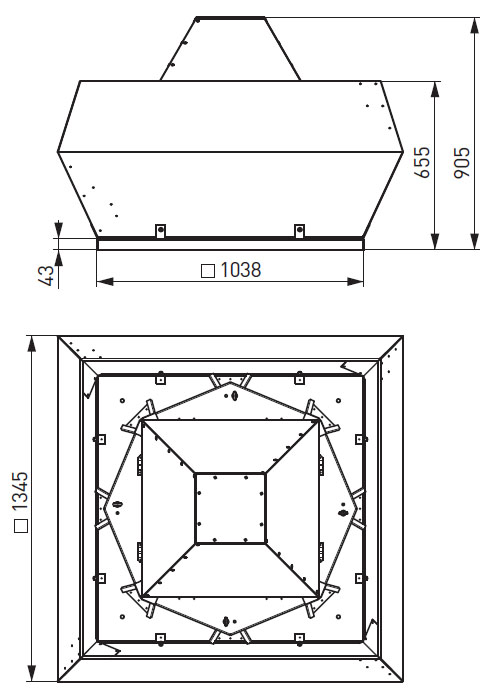 Размеры вентилятора KW 100/71-6D