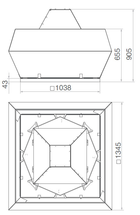 Вентилятор PSVKR 1000/710-6D размеры